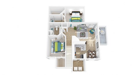 a floor plan of a house with a bedroom and a living room