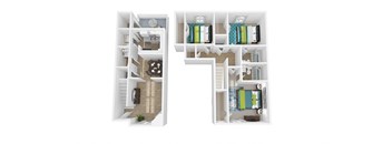 a floor plan of a house withartments and a closet