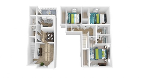 a floor plan of a house withartments and a closet
