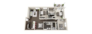 a 3 bedroom floor plan  1190 sq ft