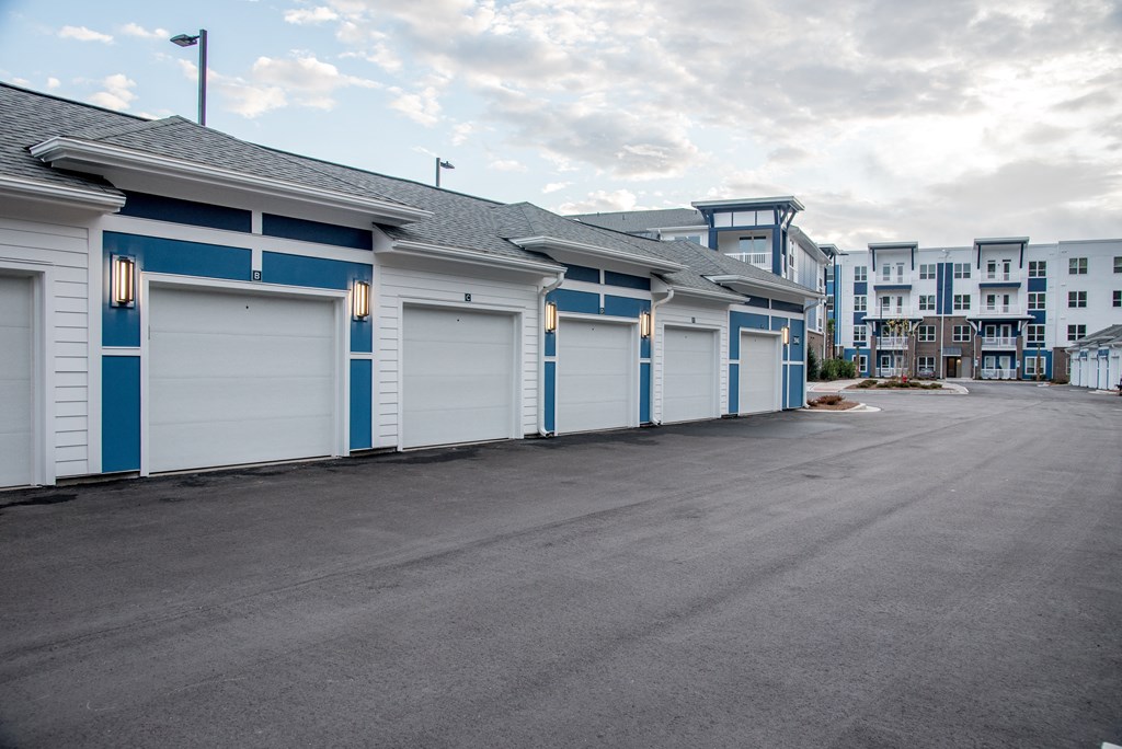 Garages at Hawthorne at Indy West in Wilmington, NC