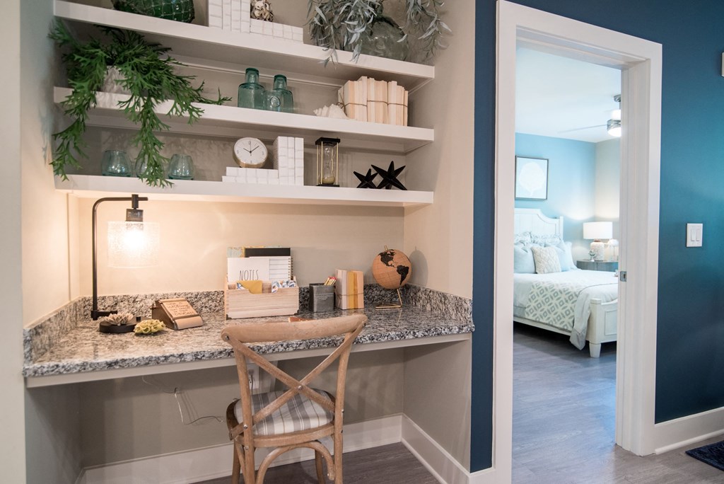 Built-In Desk at Hawthorne at Indy West in Wilmington, NC