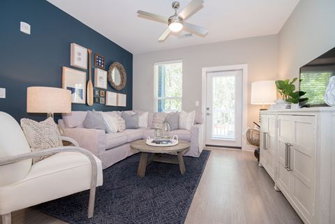 Spacious Living Room at Hawthorne at  Indy West in Wilmington, NC
