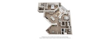 a floor plan of a 2100 sq ft apartment