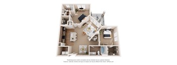 a 1 bedroom floor plan with a bathroom and a living room