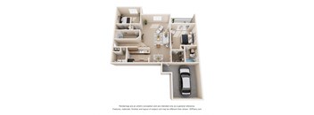 a floor plan of a house with a car in a