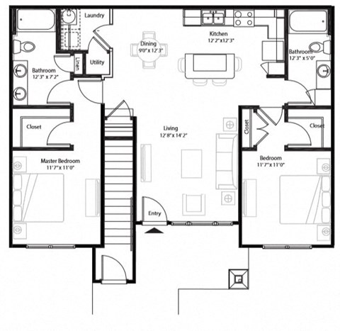 Two Bedroom Grand Courtyard at The Retreat at Juban in Denham Springs, LA