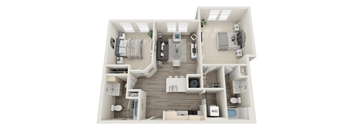 a 2 bedroom192 sq ft floor plan