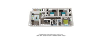 a stylized floor plan of a 1 bedroom apartment