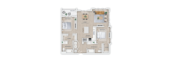 a floor plan of a house with a bedroom and a living room