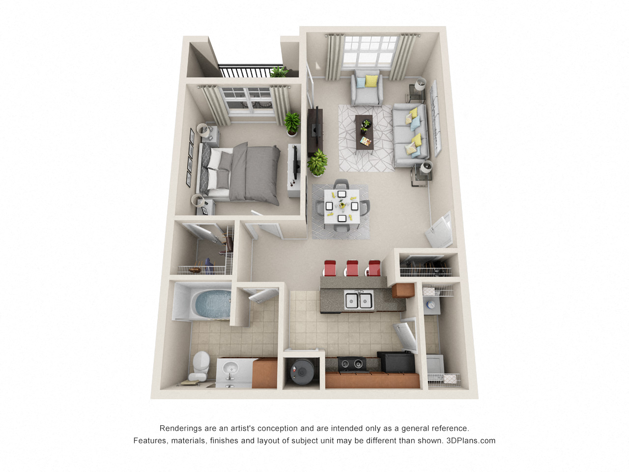 Garden style apartment home at Main Street Square