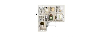 a floor plan of a two bedroom, two bath apartment