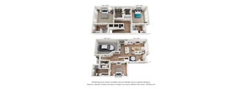 A set of four images showing different floor plans of a house.