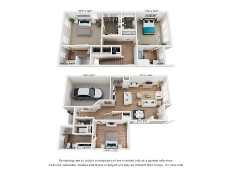 A set of four images showing different floor plans of a house.