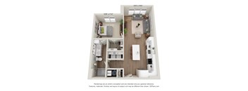 a 1 bedroom floor plan  woodland commons apartments