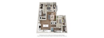 a stylized floor plan of a 1 bedroom floor plan