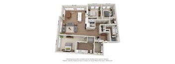 a stylized floor plan of a 1 bedroom floor plan
