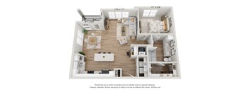 bedroom floor plan an in 1,200 sq. ft.
