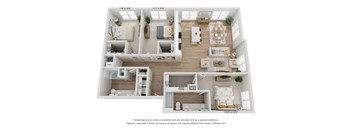 a floor plan is shown with the furniture shown in the image