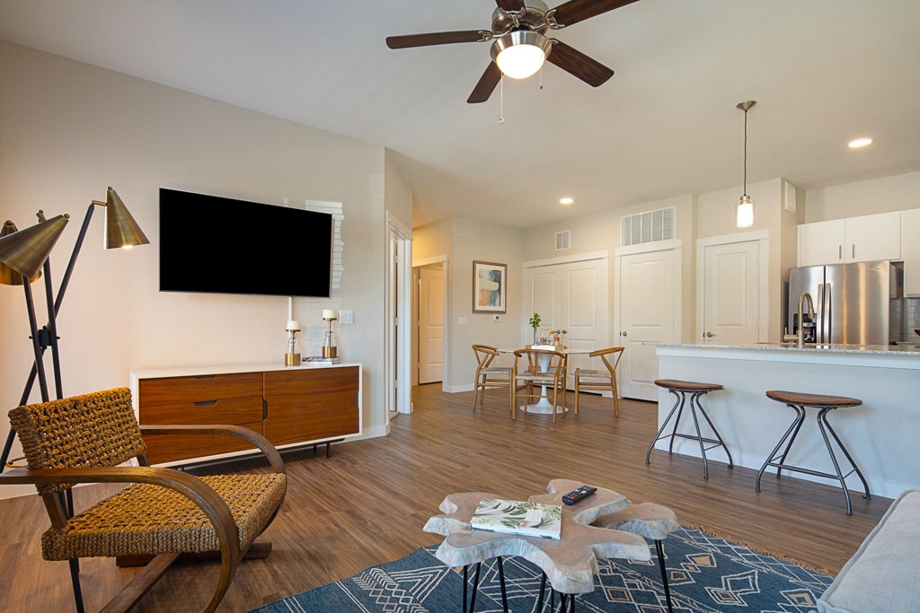 Living Room at Hawthorne at Blanco Riverwalk in San Marcos, TX