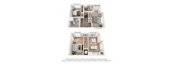 Two images of a floor plan of a house with dimensions.