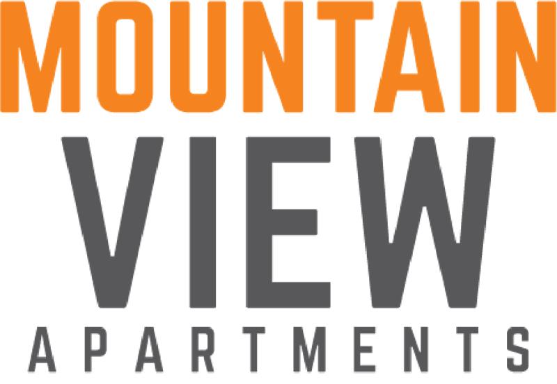 The image is a logo for Mountain View Apartments.