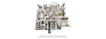 A 3D floor plan of a house with dimensions and a disclaimer at the bottom.