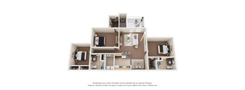 a stylized floor plan of a 1 bedroom apartment