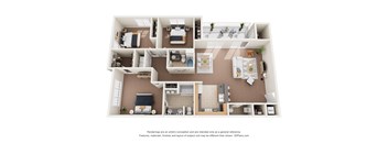 a 3d floor plan of a house
