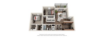 2 bedroom 1.5 bath floor plan