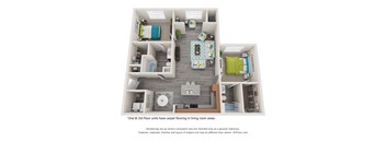 a 3 bed floor unit with large carpet flooring in living room area