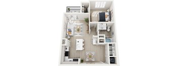 a 2 bedroom floor plan of a house with a bathroom and a living room
