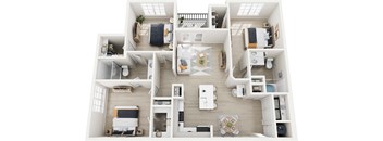 a floor plan of a house with a bedroom and a living room
