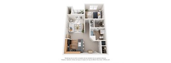 a floor plan of a 1 bedroom apartment with a bathroom and a living room