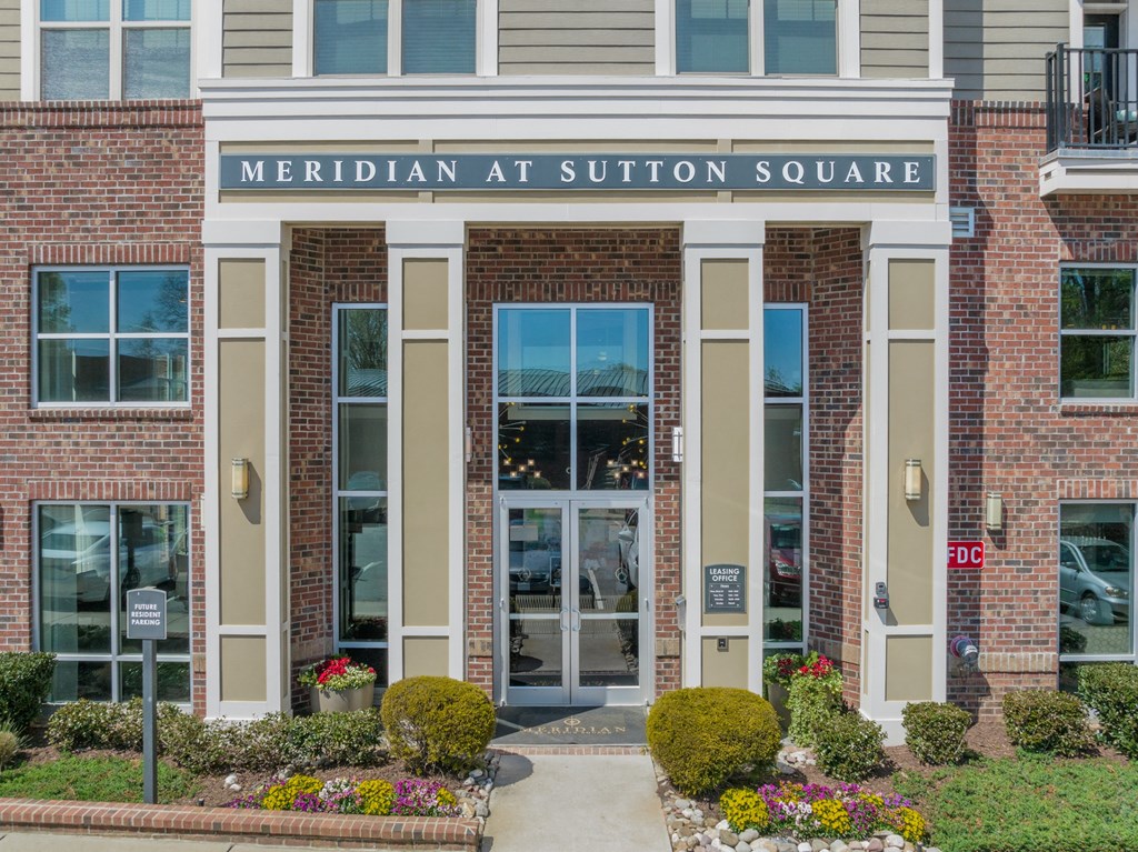 the front of the meridian at sutton square building