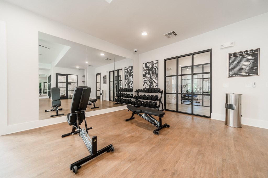the gym at the preserve apartments