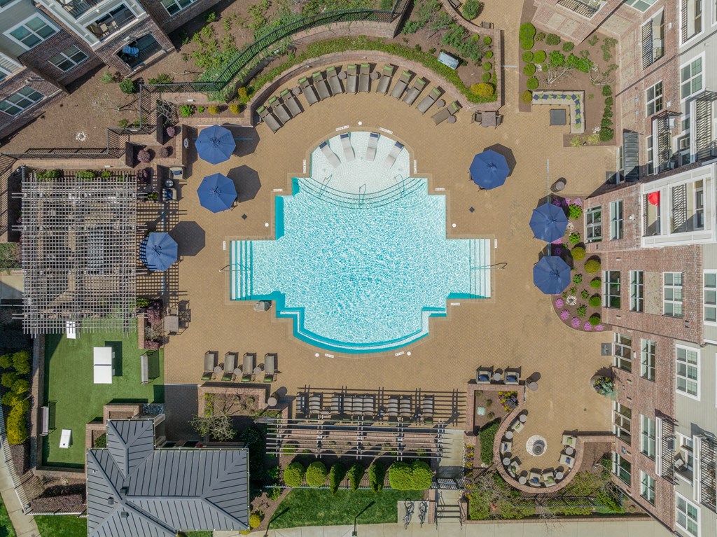 arial view of the pool at the grove resort & spa
