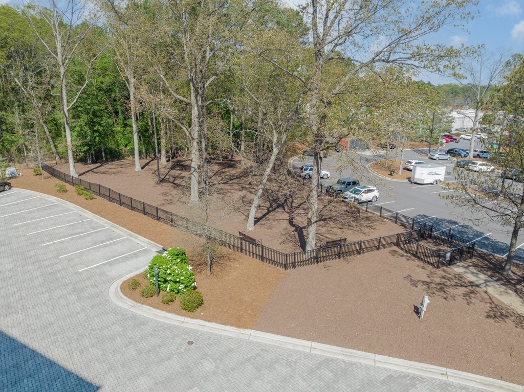 a view of the parking lot from the top of the building
