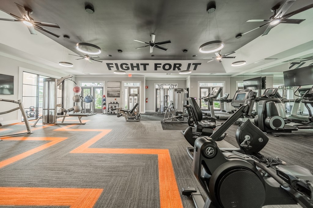 the gym at the belgard apartments mn