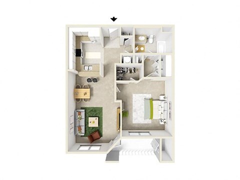 1 bed, 1 bath apartment