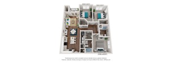 bedroom floor plan at the villas at falling waters apartments in omaha ne