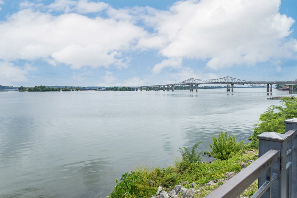 a view of a bridge over a body of water