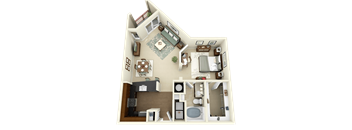 a floor plan of a 1 bedroom apartment
