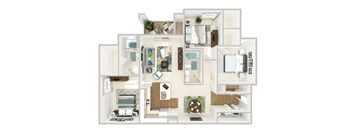 a floor plan of a house with a bedroom and living room