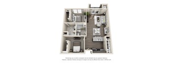 a stylized floor plan of a 1 bedroom192 sqft