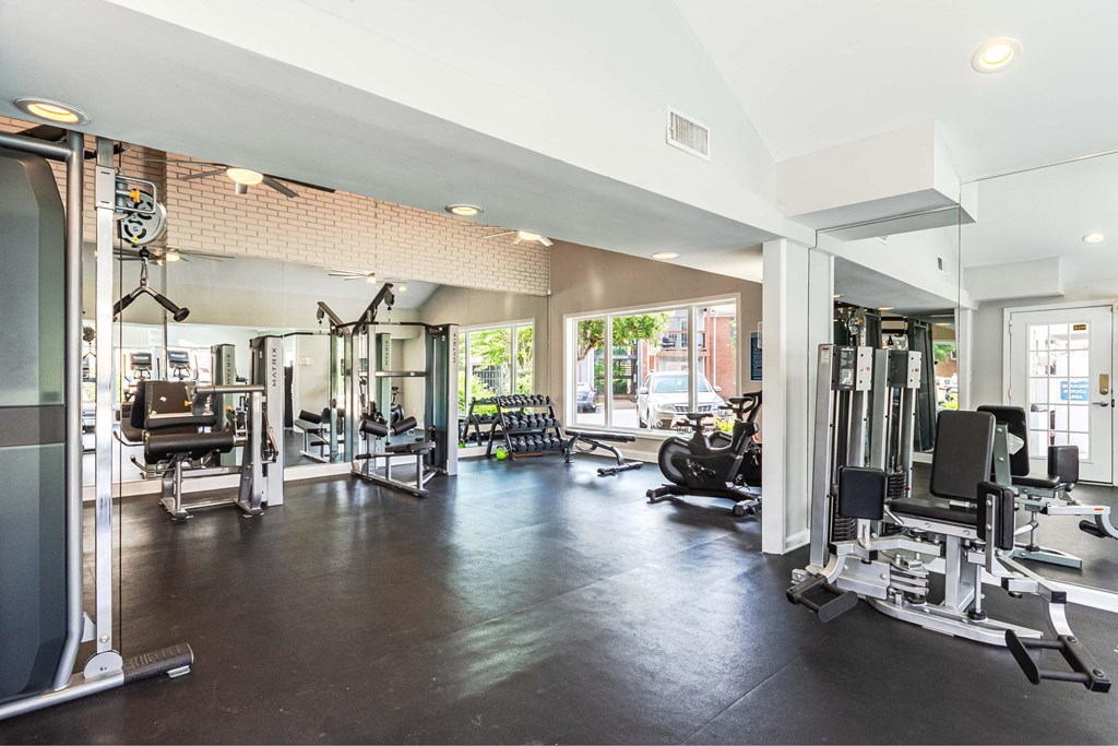 the gym at the belgard apartments mn