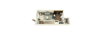 a floor plan of a 1 bedroom apartment