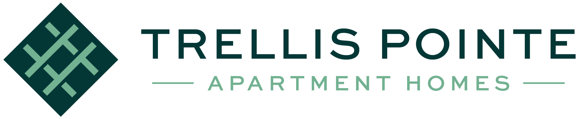 a green logo with the words trellis point and apartment homes