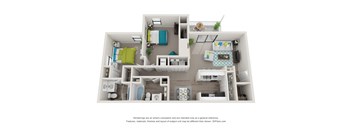 Terrace Oaks Two Bedroom Floor Plan