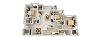 a floor plan of a house with a bedroom and a living room